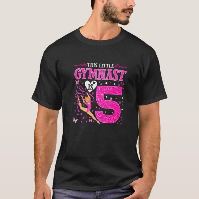 5 års Gymnast 5:e födelsedagen Dumling Gymnastisk T Shirt (Framsida)
