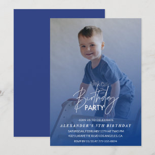 5-års inbjudan Födelsedagsfest Foto pojke