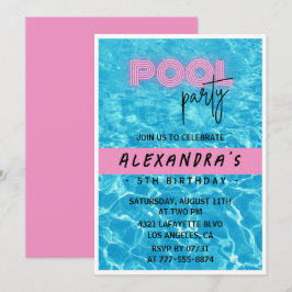 5-års inbjudan till hennes poolparty sommar