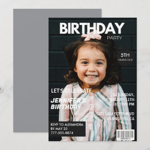 5-års inbjudningar till henne Tidningsomslag
