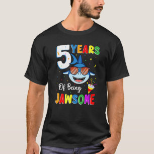5 års Jawsome Shark 5:e födelsedagen 5 år T Shirt