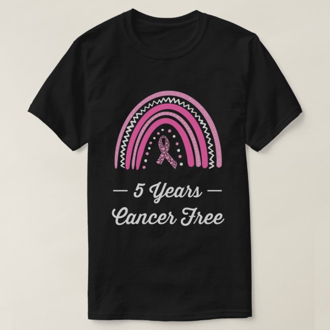 5 års Långärmad för bröstcancerfri överlevnad T Shirt (Design framsida)