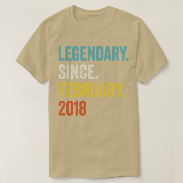 5 års legendary sedan februari 2018 femte födelsed t shirt (Design framsida)