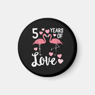 5 års matchningsjubileum för Kärlek Flamingo Magnet