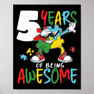 5 års Medveten för Autism hos Autistisk pojkflicka Poster