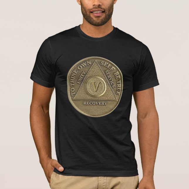 5-års nykterhetsjubileumsmynt t shirt (Framsida)