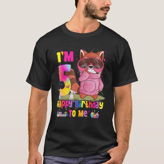 5 års Old Girl Princess Little Red Panda 5th Bi T Shirt (Framsida)