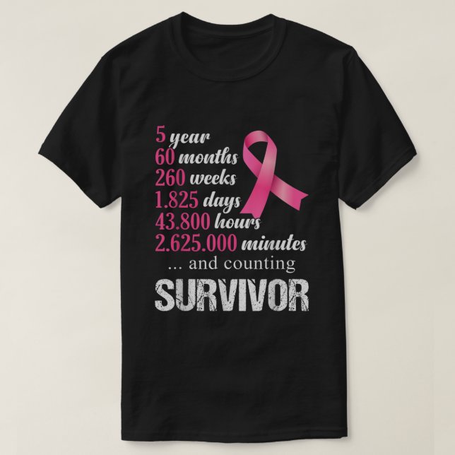 5 års Rosa för ökad medvetenhet om bröstcancer hos T Shirt (Design framsida)