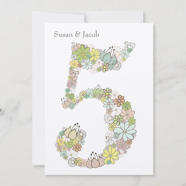 5-års trähustru Bröllopsdag Anpassad Inbjudan (Framsida)