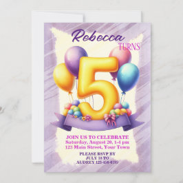 5-årsballongtema inbjudningar