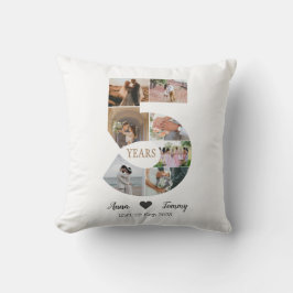 5-årsdag för bröllopet kudde