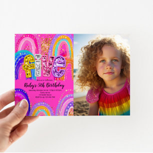 5-årsdag Rainbow Foto Inbjudan