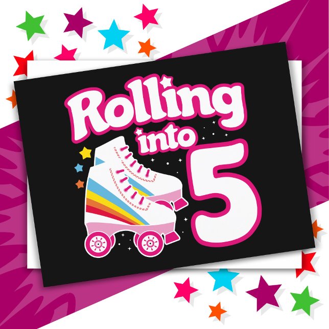 5-årsdag Rullskridsko 5 år gammal Skridsko Vykort (Skapare uppladdad)