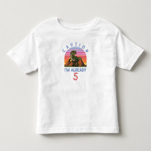 5-årsdagars pojke Dino Trex Dinosaur 5 år T Shirt