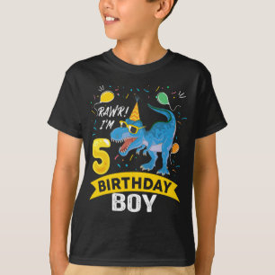 5-årsdagen Gift Boy T Rex Dinosaur 5 år gammal Shirt