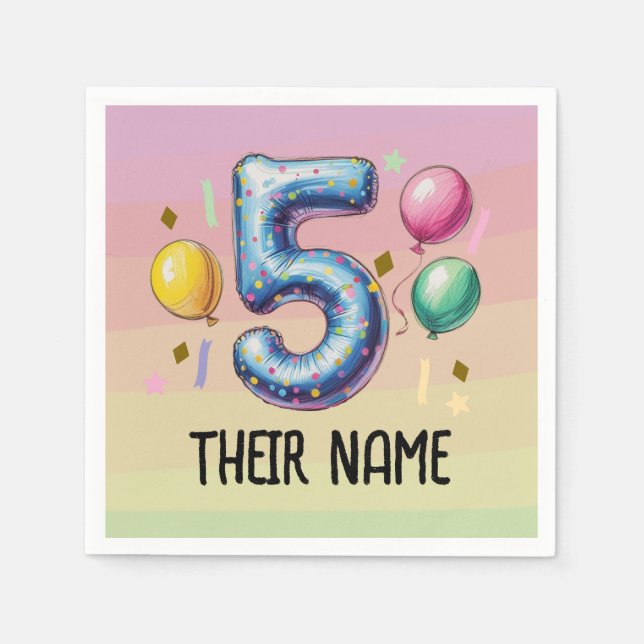 5-årsfest utan tema pappersservett (Framsidan)
