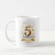5-årsjubileum Elegant design i guld