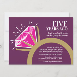 5-årsjubileumspartajubileum rosa tourmalinring inbjudningar