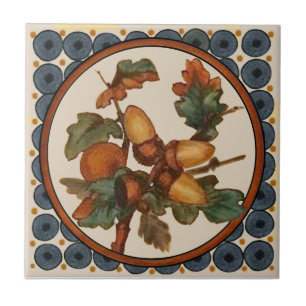 #5 av 5 Repro 1890 s Doulton Lambeth Hand målad Kakelplatta