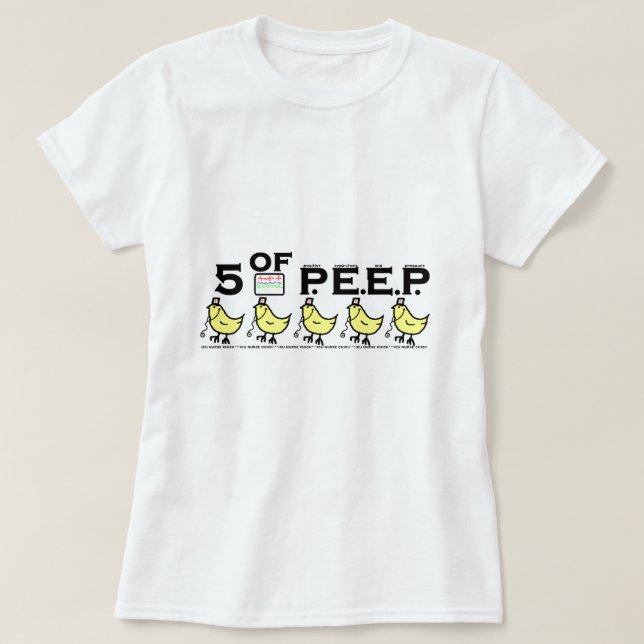 5 av P.E.E.P. Tee (Design framsida)