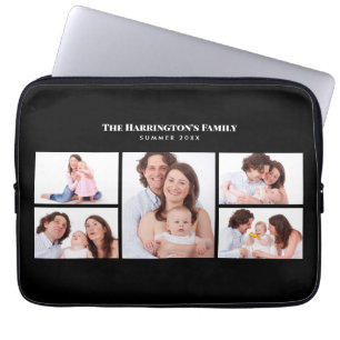 5 avsnitt Anpassningsbar Foto Enkel Elegant Svarta Laptop Fodral