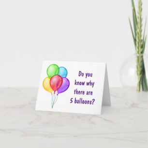 **5 BALLONGER** FÖR EN SPETIAL **5 ÅRING** KORT
