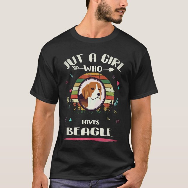 5 Bara en tjej som älskar Beagle T Shirt (Framsida)