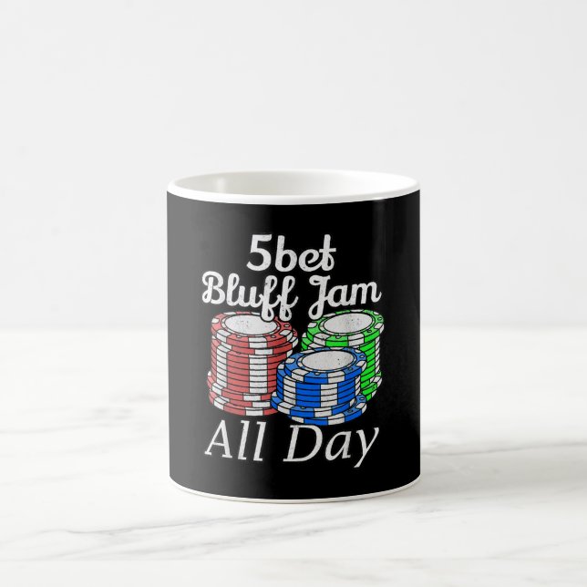 5 bet Bluff Sylt hela dagen Texas Holdem Player Fu Kaffemugg (Center)