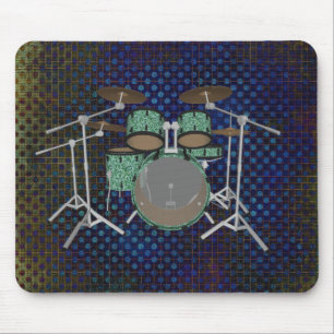 5 Biet Drum Kit - Anpassningsbar Grönt Drums - Mo Musmatta