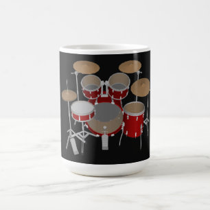 5 Biet Drum Kit - Red - Coffee Mugg - Drum Set