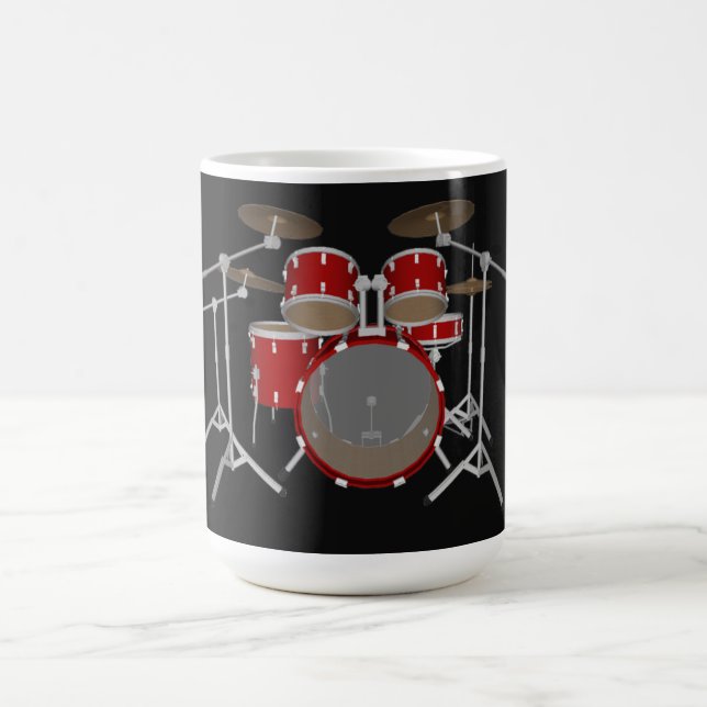 5 Biet Drum Kit - Red - Coffee Mugg - Drum Set (Center)