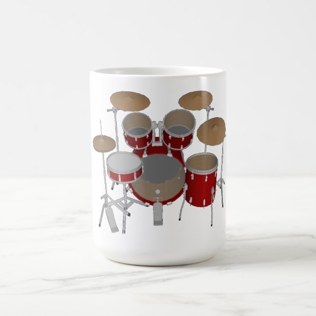 5 Biet Drum Kit - Red - Coffee Mugg - Drum Set (Center)