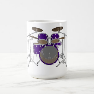 5 Biet trumsats:Violett: Kaffe Mugg: Drumsuppsätt Kaffemugg