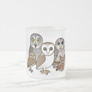 5 Birdorable ugglor Frostad Glasmugg