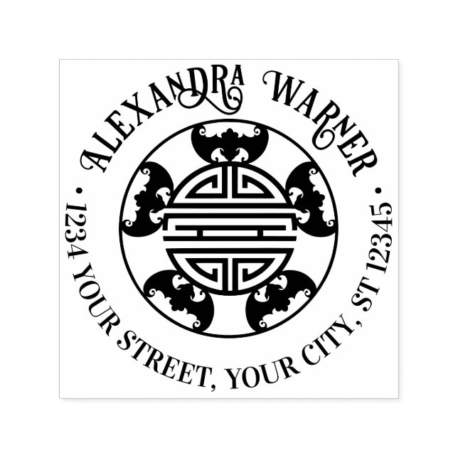 5 Blesser: Långtidssymbol 5 Fladdermus Namn Adress Självfärgande Stämpel (Design)