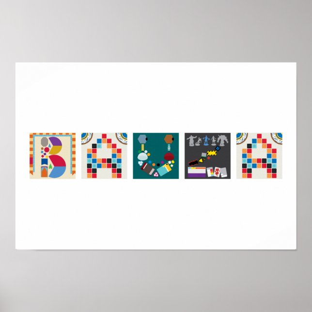 5-bokstavs namn Brädspel Alfabet Poster (Framsidan)
