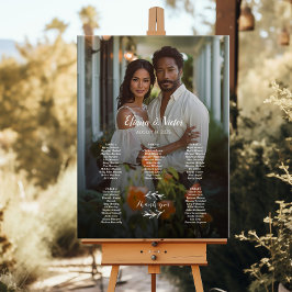 5 bord elegant foto bröllop sittande foto poster