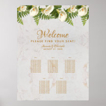 5 Bord Placeringsplan för Bröllop med Calla Liljor