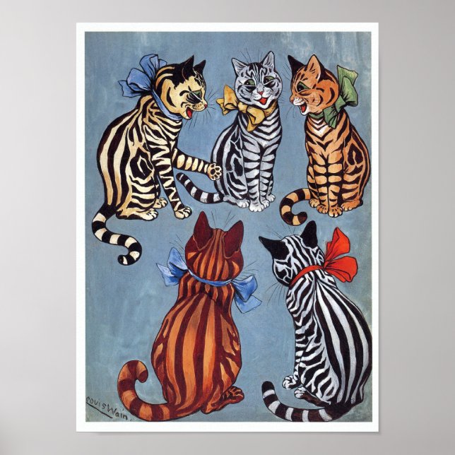 5 Charming Cats Louis Wain Poster (Framsidan)