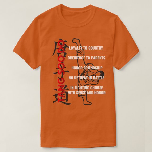 5 Codes Tang Soo Do Martial Arts T Shirt (Design framsida)