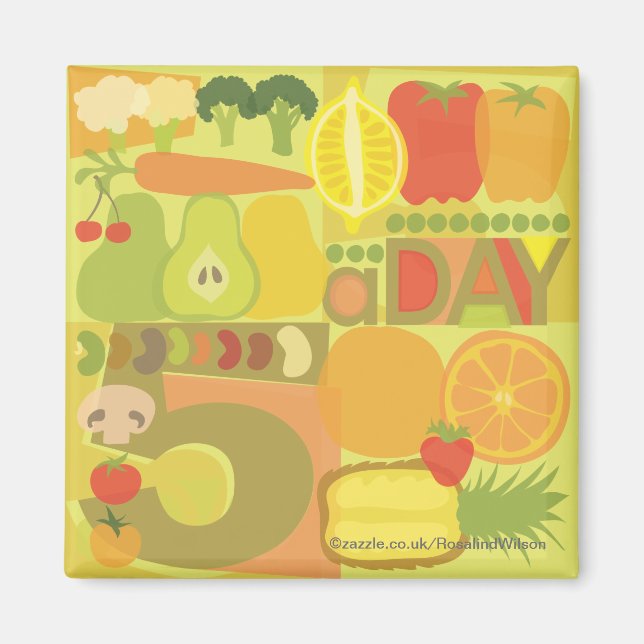 5 dagars frukt- och veggmagnet magnet (Framsidan)