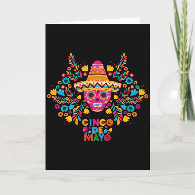 5 De Mayo Cinco De Mayo Sombrero Maraca Premium Tr Kort (Framsida)