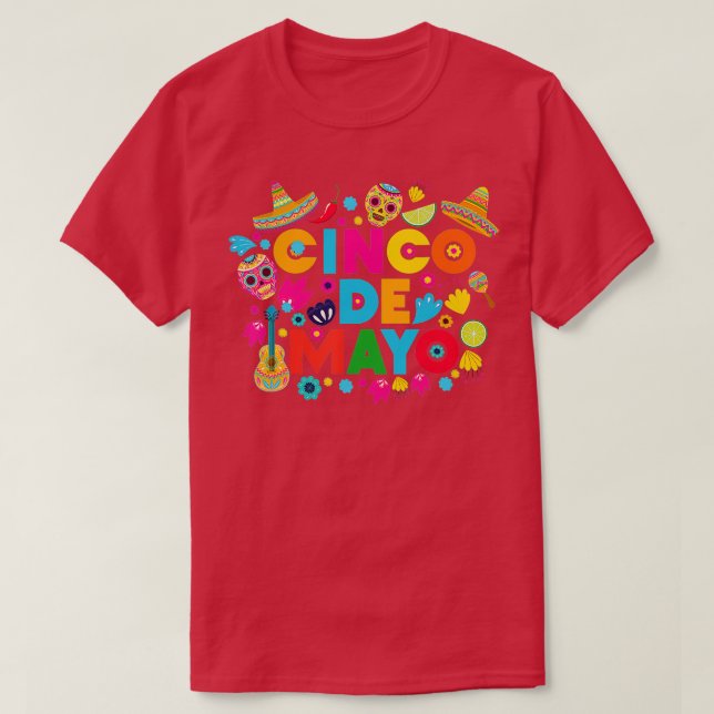 5 De Mayo Cinco De Mayo Sombrero Maraca T Shirt (Design framsida)