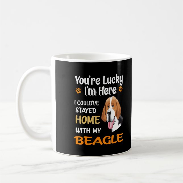 5 Du är ett lyckligt hem med min beagle Kaffemugg (Vänster)