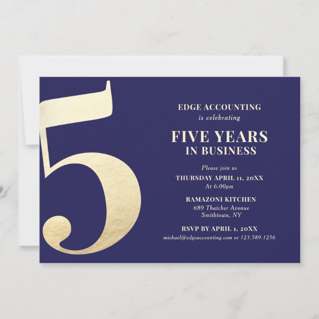 5:e årsdagen av inbjudan (Framsida)