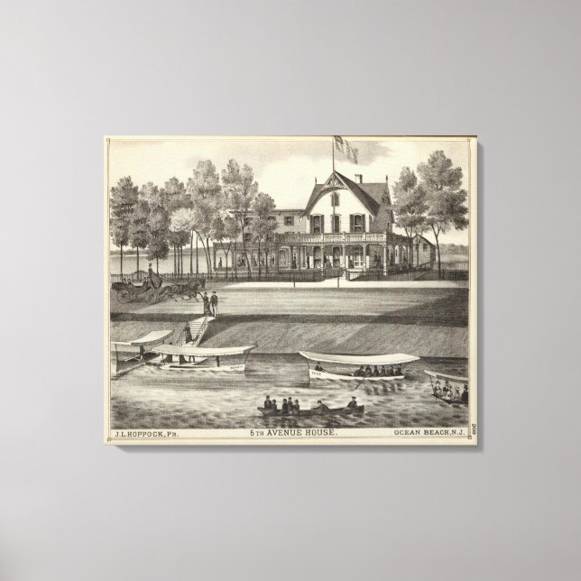 5:e Avenue House, Ocean Beach, NJ Canvastryck (Framsida)