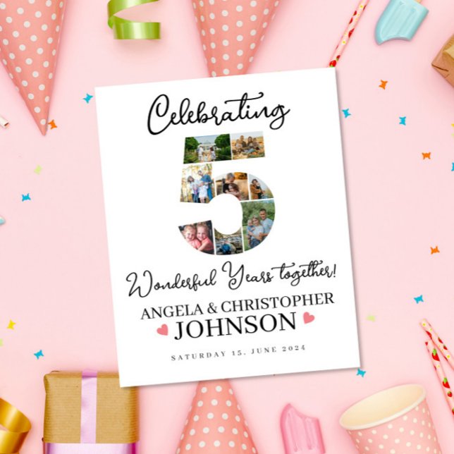 5:e Bröllop-årsjubileet Välkomstskylt för fotokoll Poster (Skapare uppladdad)