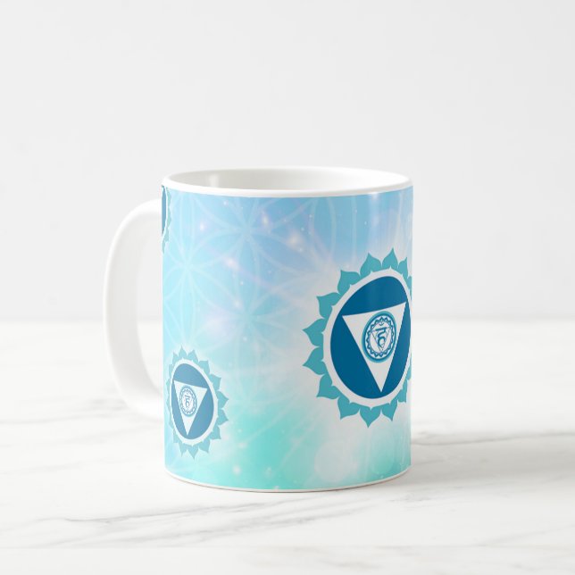 5:e Chakra - Throat Chakra Kaffemugg (Framsida vänster)