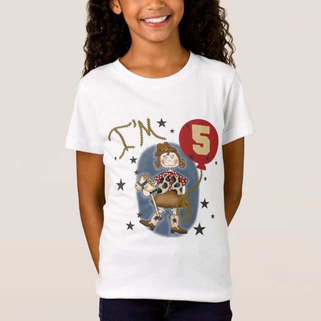 5:e Cowgirl Birthday Tshirts and Gifts (Framsida)
