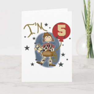 5:e Cowgirl Birthday Tshirts and Gifts Kort